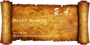Reiff Arnold névjegykártya